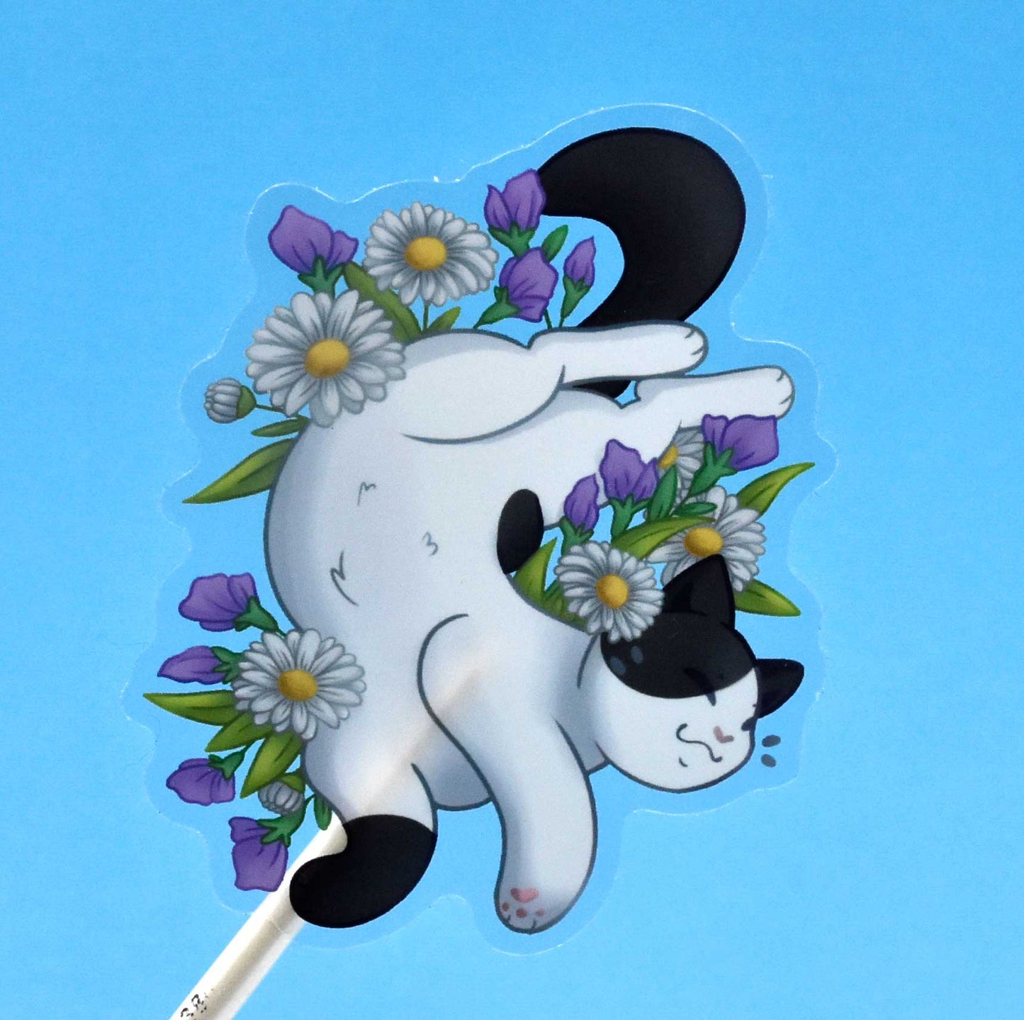 Birthday Month Cat and Flower Stickers