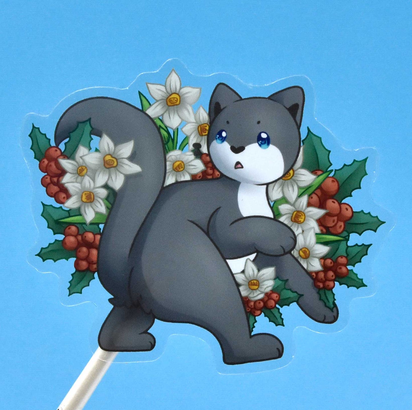 Birthday Month Cat and Flower Stickers