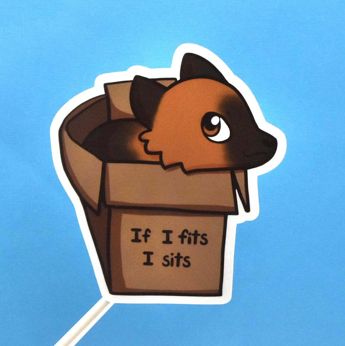 Dog If I fits I sits Sticker