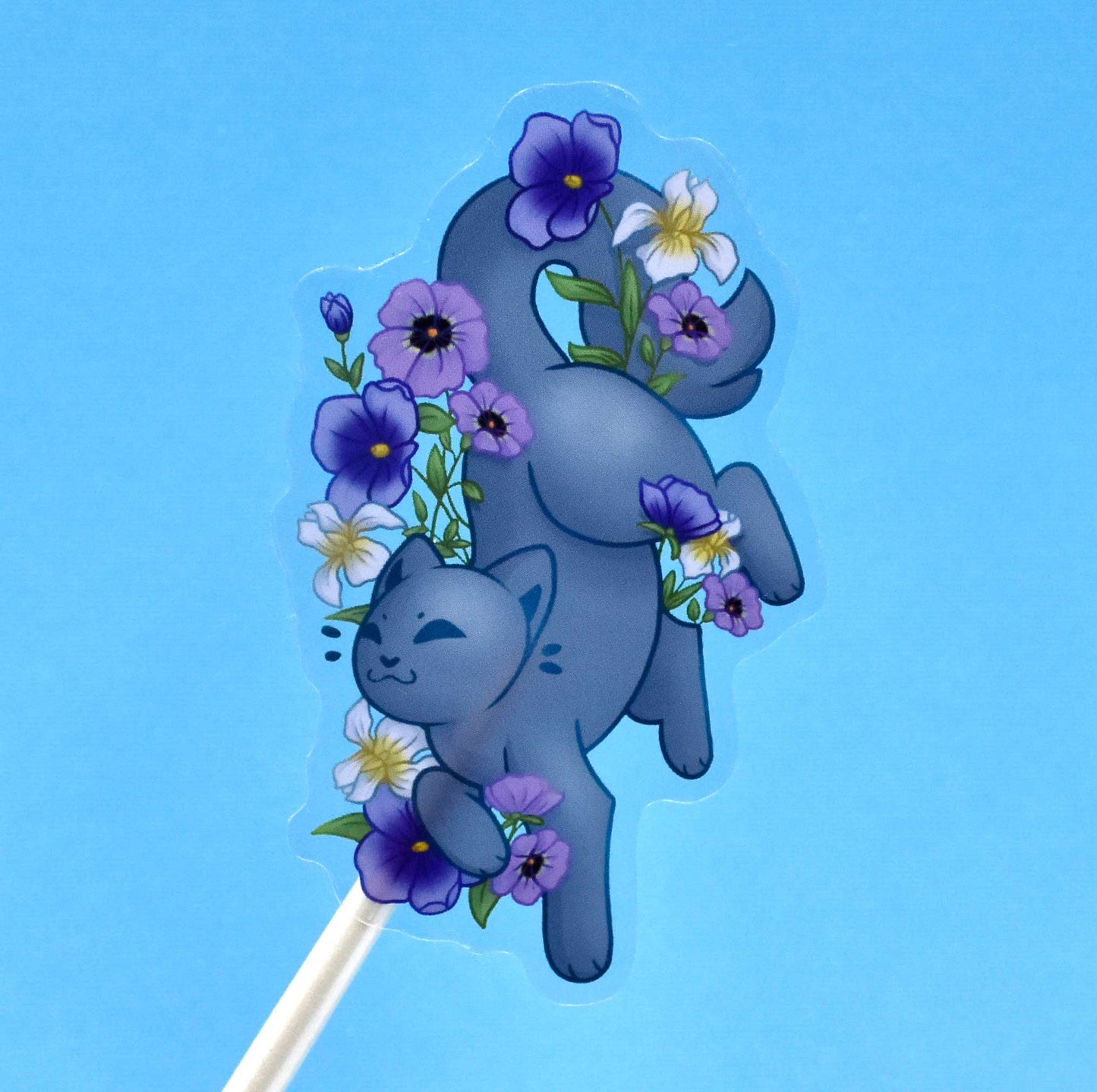 Birthday Month Cat and Flower Stickers