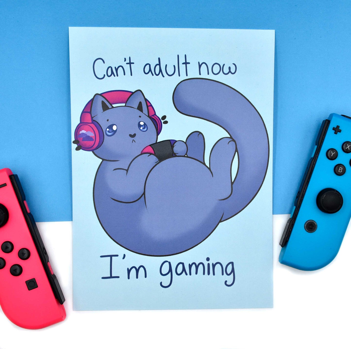 Gamer Cat Print