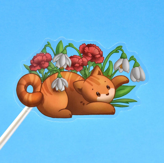 Birthday Month Cat and Flower Stickers