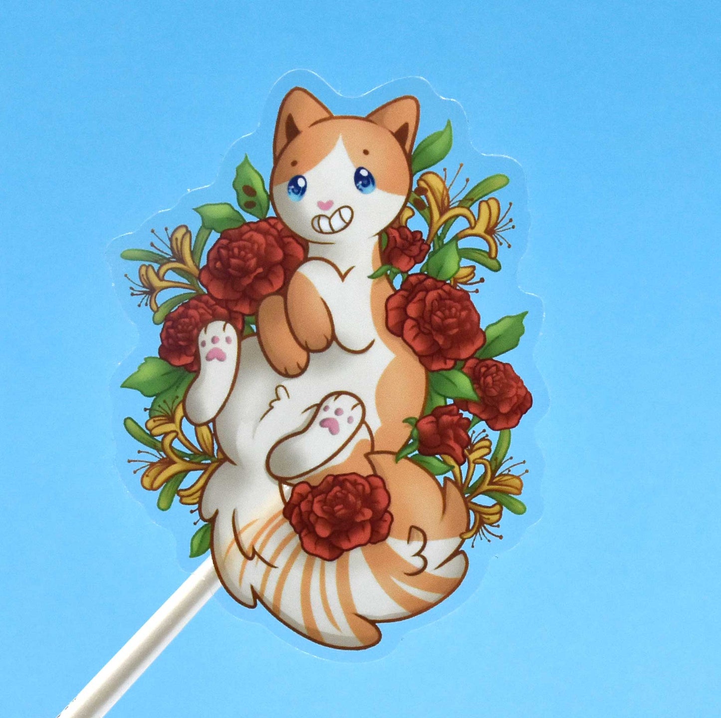 Birthday Month Cat and Flower Stickers