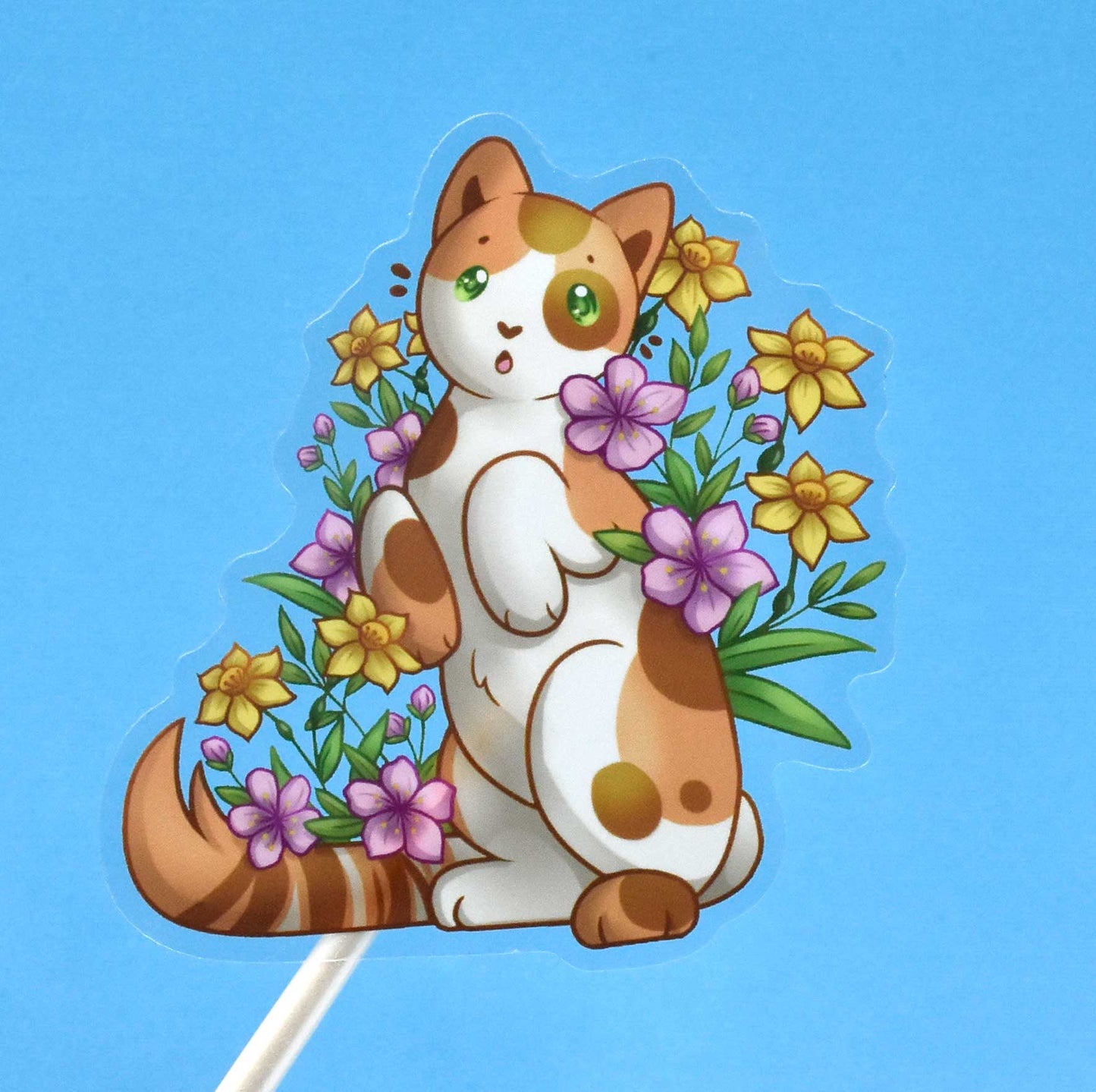 Birthday Month Cat and Flower Stickers
