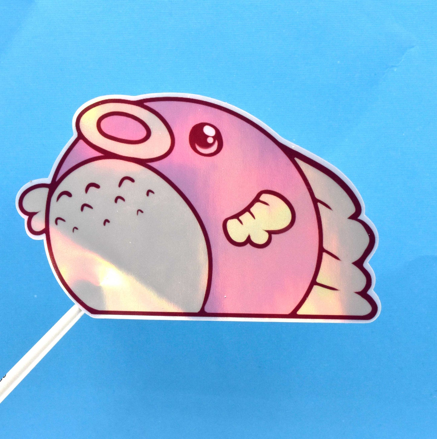 Pink Puffer Fish Car Sticker