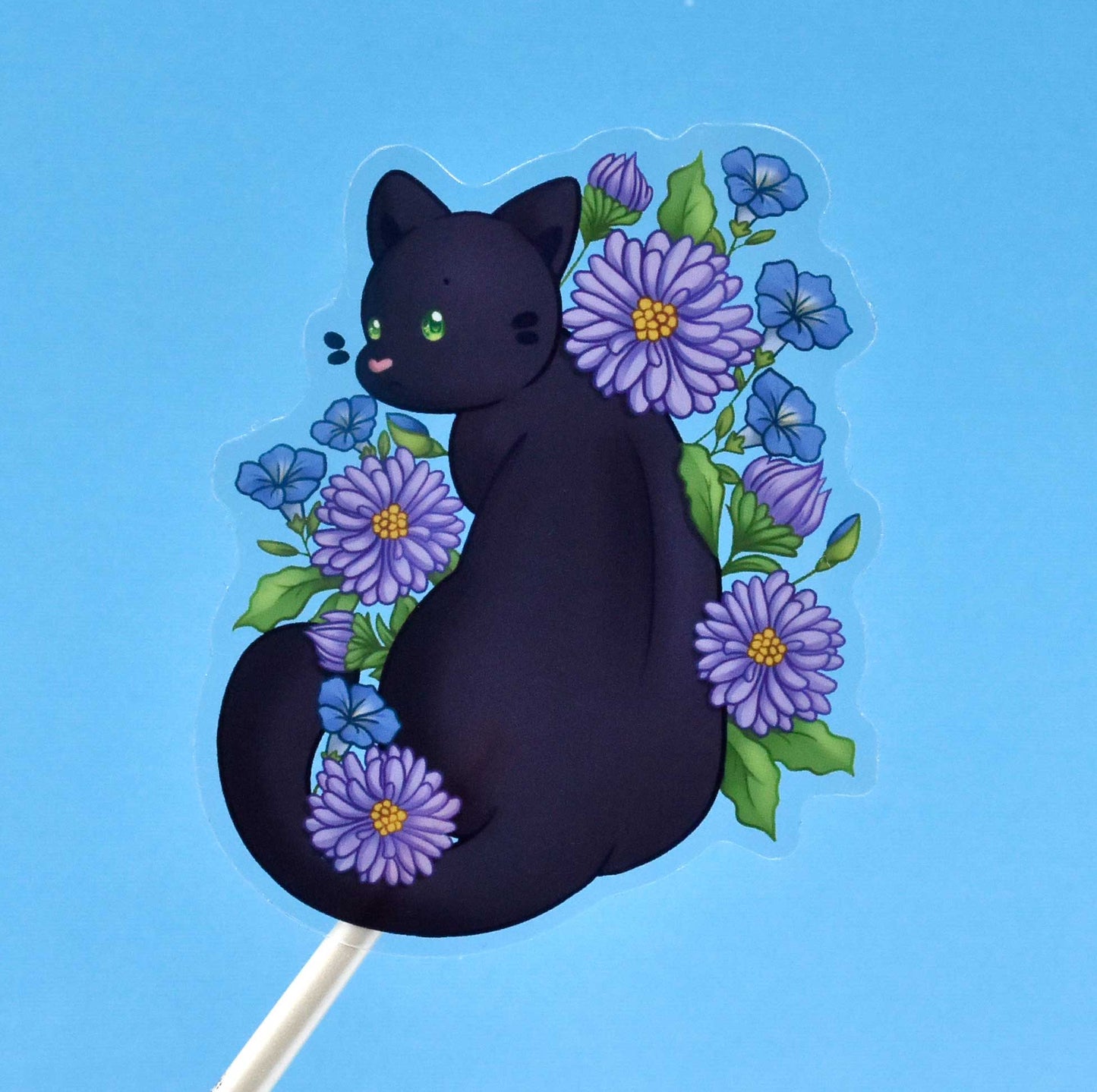 Birthday Month Cat and Flower Stickers