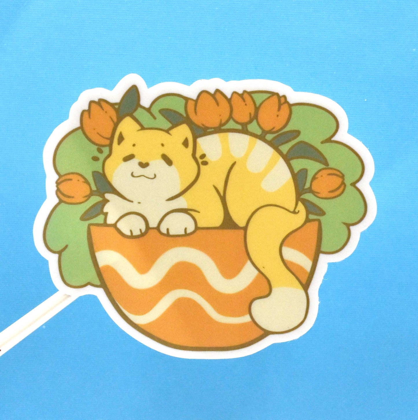 Tulip Cat Sticker