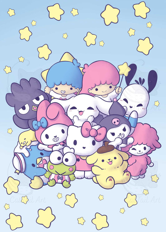 "Hello Kitty and Friends" Print