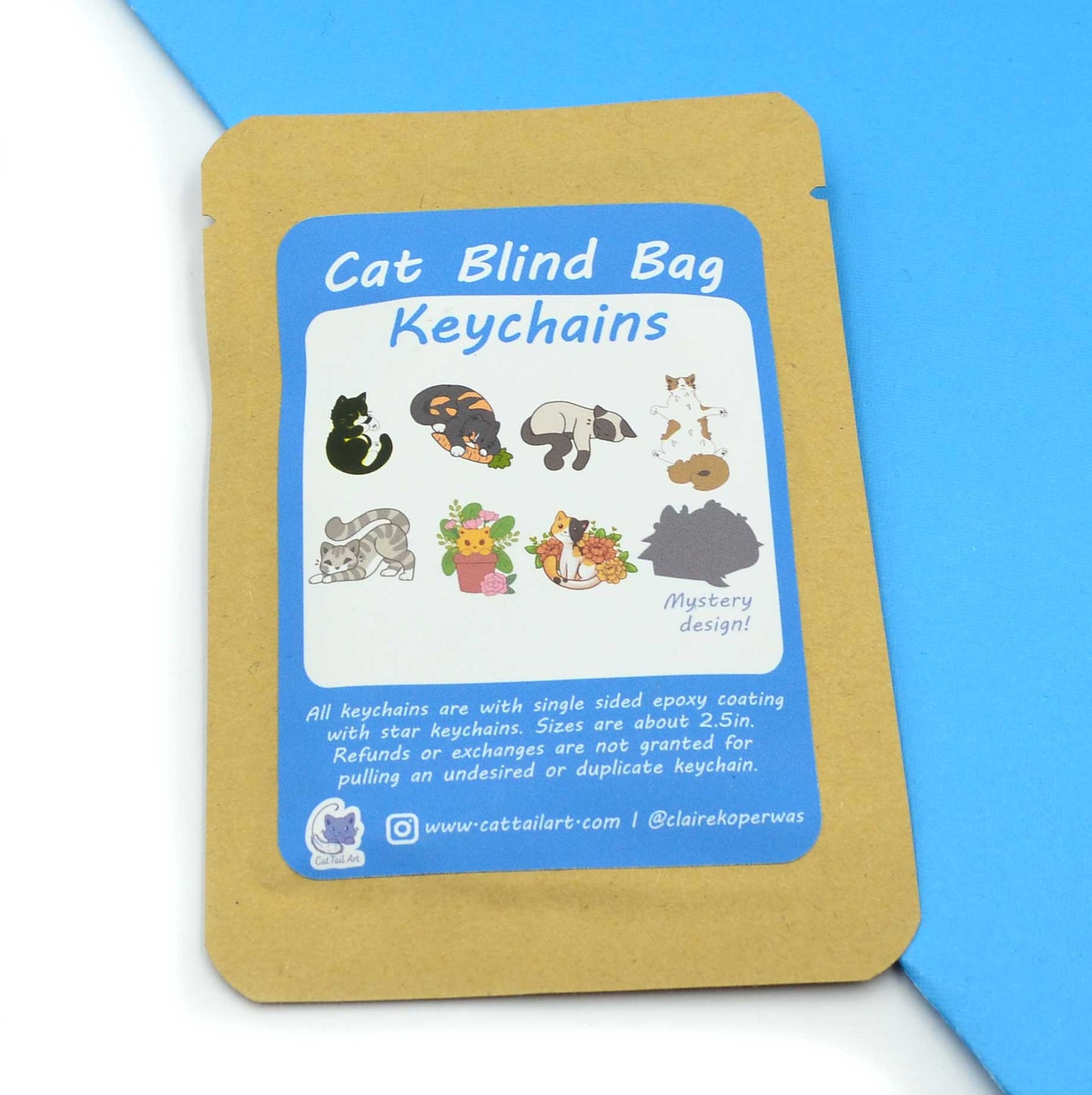 Blind Cat Keychain Bags