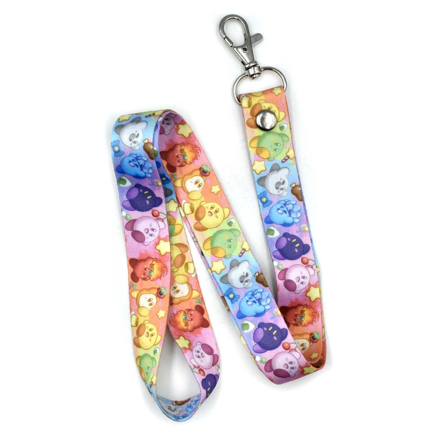 Rainbow Kirby Lanyard