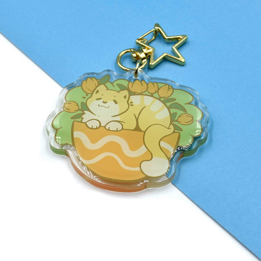 Tulip Cat Acrylic Charm