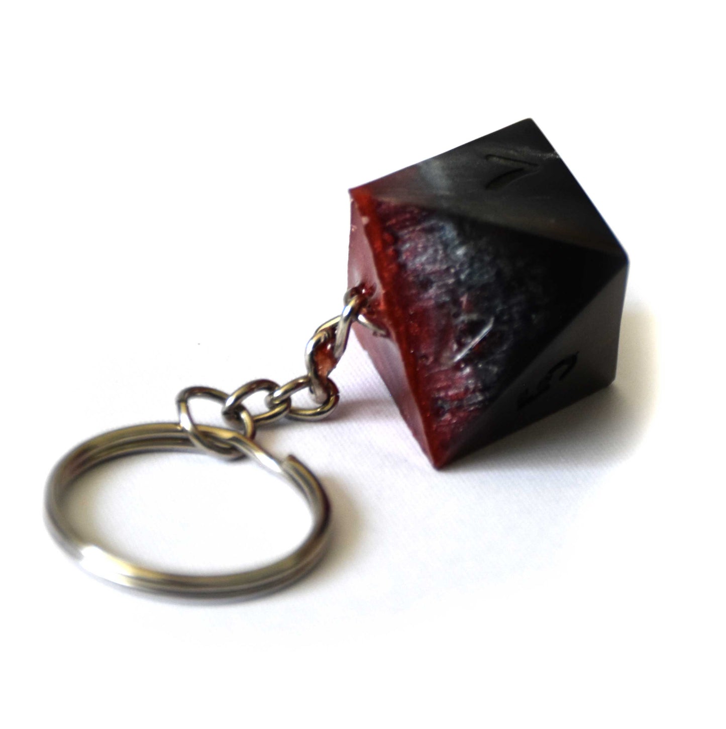 "Black and Red Pyramid" Dice Keychains