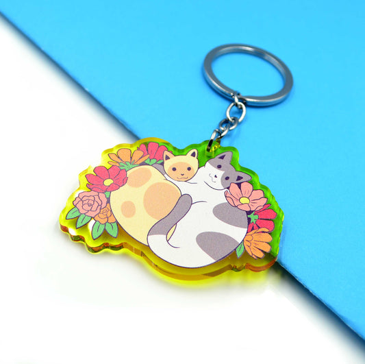 Cuddly Cats Acrylic Charm