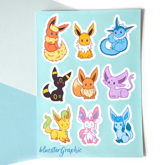 Eeveelutions Sticker Sheets